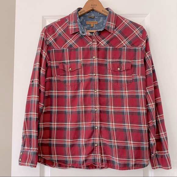 JACHS Girlfriend "Bea" Plaid Flannel Western Shirt w Pearl Snaps + MEASUREMENTS - Picture 11 of 11